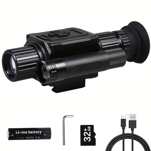 SUZLAZYR NK008 Digital Night Vision Scope for Hunting, 5X Digital Zoom 1080P Night Vision Monocular Riflescope, Built-in 850 IR Illuminator, 32GB Card Include