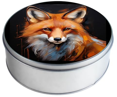 Merchandise for Fans Metalldose/Geschenkdose/Vorratsdose/Aufbewahrungsdose/Keksdose Metall rund - Waldtier Fuchs 101