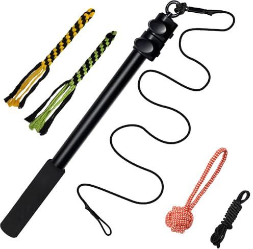 SGZIOO Reizangel Hunde, 102cm Ausziehbar Teleskopstange mit Ersatzseil, Profi Reizangel für Große und kleine Hunde, Aktives Hundespielzeug, Geeignet für Drinnen und Draußen