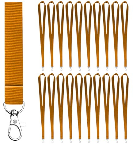 Schlüsselbänder zum Umhängen aus Polyester 46 x 2 cm mit Metallhaken | Lanyard Schlüsselband mit 4 cm Metallhaken als Ausweishalter für Schlüssel, USB-Sticks und Zugangskarten im Job und Alltag