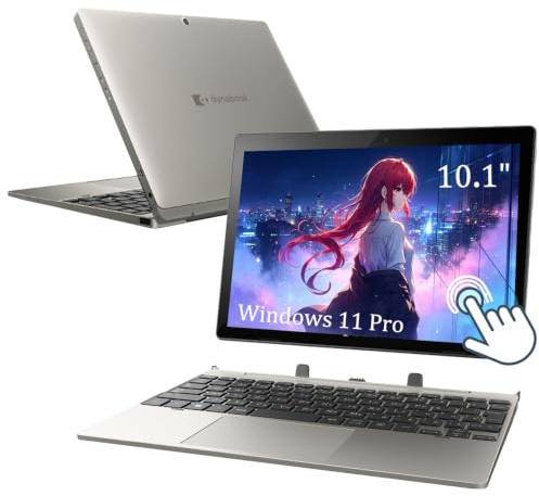 Toshiba Dynabook K50 - Laptop con pantalla táctil 2 en 1, 10.1 pulgadas (1280 x 800), Intel Celeron N4020, 4 GB de RAM, 64 GB eMMC, teclado QWERTY japonés, Windows 11 Pro (renovado)