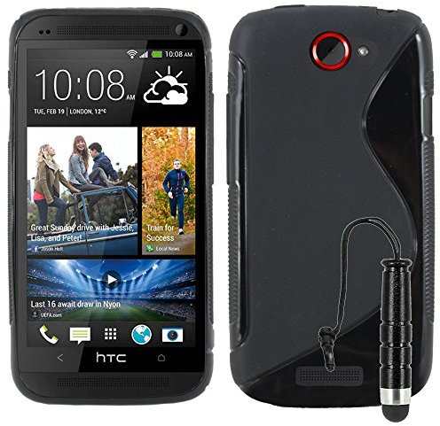 ebestStar - kompatibel mit HTC One S Hülle Flex Silikongel Handyhülle, Klar TPU Schutzhülle, S-line + Mini Stift, Schwarz