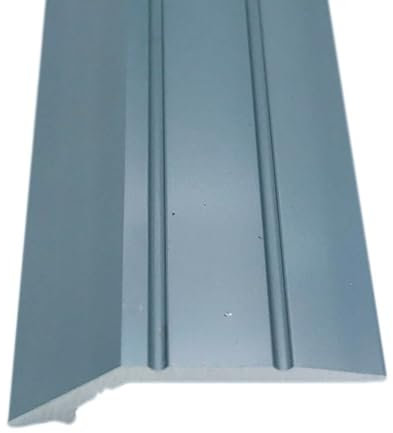 Grandismo® 3ft - Angle Edge Flooring Stick-Down Strip - Tile/Laminate/Wood Aluminium to Vinyl or Carpet - Threshold Metal Door Trim/Edging - Grey Colour