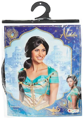 Disguise Aladdin Live Action Jasmine Wig Adult Standard, Braun, Menschliches Haar, Perücke, 5 inches x 0.7 inches