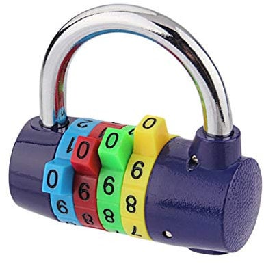 YUnnuopromi Cadenas de sécurité à 4 chiffres avec code pour valise - Couleur aléatoire.