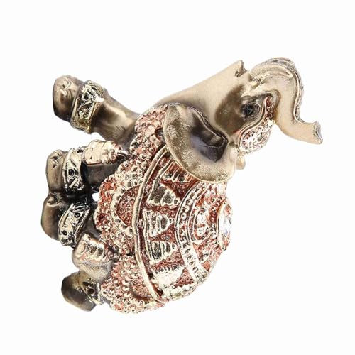 Goldene Polyresin Elefant , Ornamente Statue Skulptur Stamm Reichtum Glücklich Sammeln Figur Home Decor Feng Shui Ornament(S)