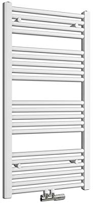 Heilmetz Badheizkörper 100 x 50cm Handtuchheizkörper Weiß 427W Handtuchtrockner Mittelanschluss Unten Handtuchheizkörper Handtuchwärmer Leistung Heizkörper bad trocknen Einlaggig gerade