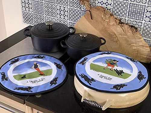 Oven, Aga Hob Covers, Range Pads - Amusing, Funny, Comical, Perfect Gift for Dog Lovers. Tottering Range.