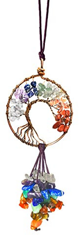 Guérison Cristal décor Arbre de Vie Voiture Suspendus Accessoires 7 Chakras Pierres méditation Ornements décoration Murale Bonne Chance décoration de la Maison