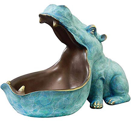 WANGQI Nilpferd-Statue, Kunstharz Nilpferd-Figur Skulptur Sundry Container Kunst und Handwerk Nordic kreative Zuhause Wohnzimmer Desktop Trümmer Aufbewahrung Tablett Schmuck