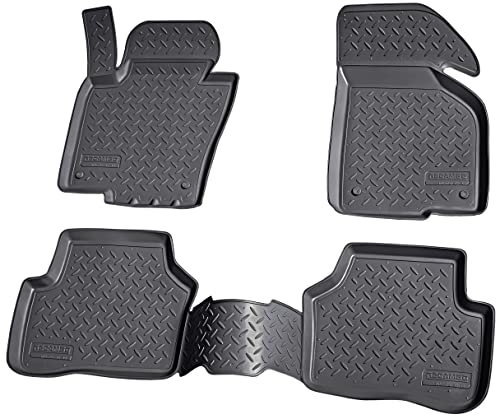 Recambo 3D Gummi Fußmatten kompatibel für VW Passat 3C B7 | BJ 2010-2014 | Auto Gummimatten | Passgenau | mit Rand | schwarz