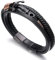 Halukakah Plus ● Segeln ● Herren-Armband Handgefertigt | Echtleder Schwarz | Magnetverschluss Edelstahl in Schwarz | Wickelarmband 3 Runde | Titan Anker | KOSTENLOS Geschenkbox | 21.5cm-23cm