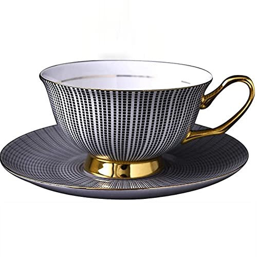 Ensemble de tasses à café Ensemble de tasses à café et soucoupes Tasse à latte Phnom Penh peinte à la main Convient pour les accessoires de table basse de cafetière de bureau à domicile (Noir)