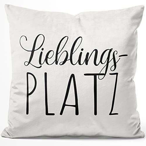 JUNIWORDS Kissen, Lieblingsplatz, 40 x 40 cm, Flauschig Samtweich Weich