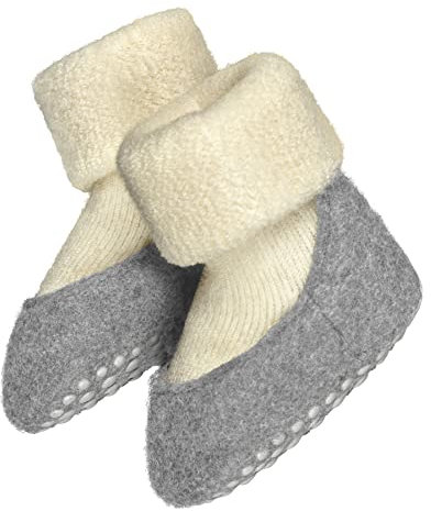 FALKE Unisex Baby Stoppersocken Baby Cosyshoe B Hp Wolle rutschhemmende Noppen 1 Paar, Weiß Wool White 2060, 19/20 EU