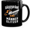 MoonWorks® Kaffee-Tasse Sägespäne sind Männerglitzer Spruch lustig Holz Geschenk für Männer Handwerker Kaffeebecher uni - schwarz Keramik-Tasse