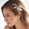 Bufenia Pinces à cheveux de mariage avec des fleurs Pinces à cheveux avec perles Coiffure avec strass Feuilles Accessoires de cheveux de mariage pour femmes et filles (Argent)