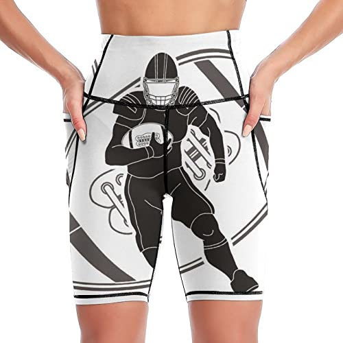 Yogahose Grauer American Football Tights Damen Leggings Kurz