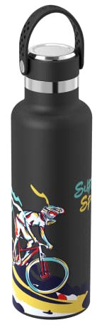 Super Sparrow Borraccia ultraleggera in acciaio inox 18/10-750 ml - borraccia termica in metallo, tappo flessibile standard, senza BPA, per palestra, viaggi, sport