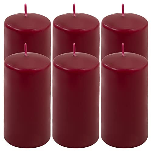 Stumpenkerze weinrot Höhe 11,5 cm Ø 6 cm lange Brenndauer Rund-Kerze Säulenkerzen Kerzen-Deko Tafelkerzen Weihnachts-Kerzen Hochzeit (6)