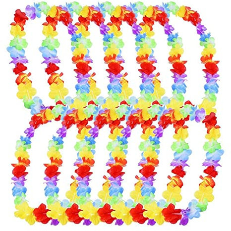 TRUSTTWO 20pcs Hawaii Weihnachtskranz -Tür -Dekoration Hawaiianische Party Künstliche Blume Girlande Halskette Luau Torpil The New