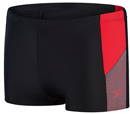 Speedo Herren Dive I Aquashort, Schwarz/Fed Rot/Dove Grau, 2