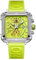 FORSINING Montre analogique pour homme avec grand cadran carré et bracelet en silicone, Vert