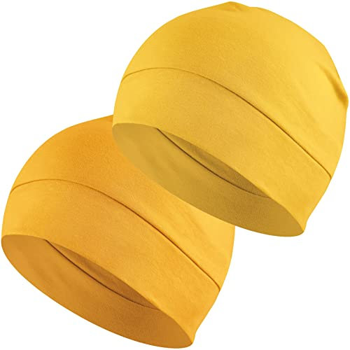 EINSKEY Fahrradmütze Unter Helm, Leichte Dünne Baumwollmütze für Herren und Damen, Perfekt als Schlafmütze, Laufmütze, Skull Cap oder Chemo Kopfbedeckung - 2er Pack