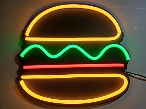 LED Schild Leuchtschild GEÖFFNET OPEN Dönner Kebab Bar und viel mehr Reklame LEUCHTREKLAME Werbung versch.stylen (Burger)