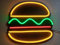 LED Schild Leuchtschild GEÖFFNET OPEN Dönner Kebab Bar und viel mehr Reklame LEUCHTREKLAME Werbung versch.stylen (Burger)