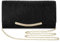 Asvert Elegant Women's Satin Clutch Chain Handbag - Wedding, Party, Leisure - Black, TW020