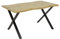 Hela Tische, Esstisch Gerda, Tischplatte 46mm Baumkantenoptik in Wildeiche, X-Gestell Metall Schwarz, 140x90cm
