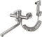 HomeLava Rubinetto Cucina a Muro con Doccetta, Miscelatore Cucina a Parete in Acciaio Inox 304 Spazzolato, Tubo Rotante 30cm