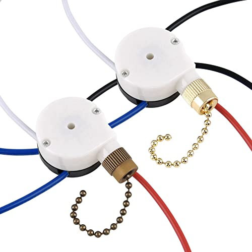 Tlilyy Ceiling Fan Switch Kit ZE-208S E89885 3 Speed 4 Wire Pull Chain, Ceiling Fan Parts, Switch Speed Control Switch
