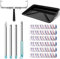 Zhanmai 12-teiliges großes Farbroller-Set, 30,5–45,7 cm, verstellbarer Rollenrahmen, 0,3–1,5 m, Stahl-Verlängerungsstange, 6 Stück 45,7 cm Mikrofaser-Farbrollerhülsen, 59,9 cm Farbrollerablage für