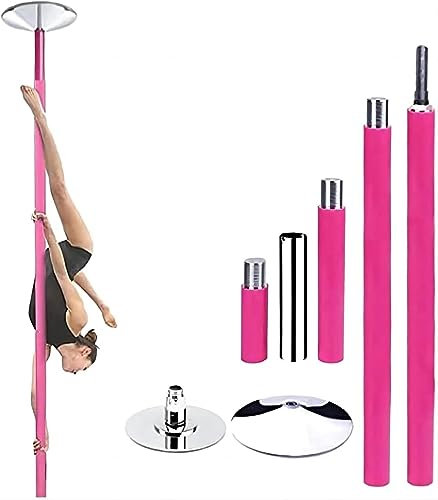 Pole Dance Stange für Zuhause, Silikon-Tanzstange, 45 mm abnehmbare Stripper-Stange, 360-Grad-Drehung und statische Stripper-Stange, Fitness-Fitness-Ausrüstung für Heimfitness, Training, Bar, Fi