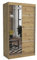 Brent - Kleiderschrank mit Spiegel Tom, 120cm Breit, Schlafzimmerschrank mit 1 Kleiderstange und Einlegeböden für Kleidung, Kleiderschrank Artisan Eiche