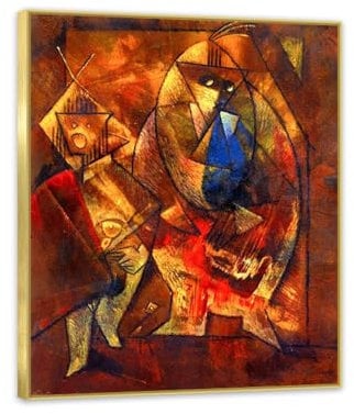 RXNHGJDS Surrealismus Bilder-Max Ernst Poster,Kunstdruck auf Leinwand,Champs Elysées,surrealismus poster,Wanddekoration70x85cm(27x33in) Goldener Rahmen