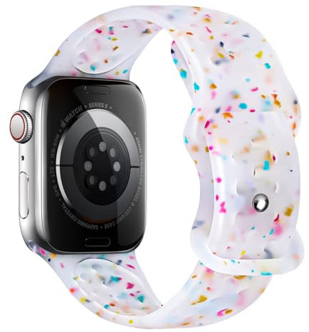 Silikon Sport Armband Kompatibel mit Apple Watch Armband 38mm 40mm 41mm 42mm 44mm 45mm 49mm für Damen Herren Umweltfreundlich Band Kompatibel mit iWatch Series 9 8 7 6 5 4 3 SE Ultra 2/1