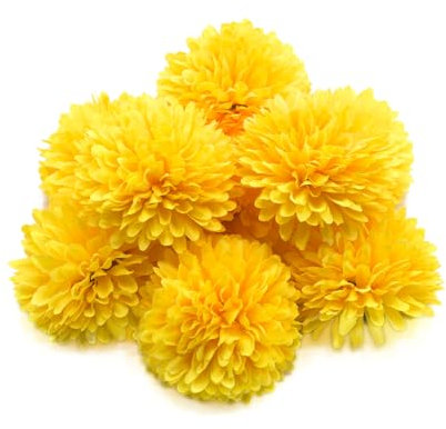 Gelbe künstliche Chrysanthemen, Kugelblumen, künstliche Blumen, ohne Stiel, Chrysanthemen für Zuhause, lebensechte künstliche Chrysanthemen, Kugelblumen für selbstgemachte Hochzeitsparty-Dekoration,