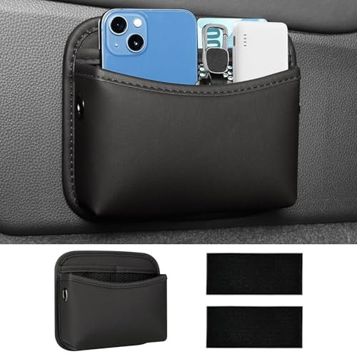 Leather Car Gap Bag Pocket Organizer - Universal Seat Gap Storage Box, Car Seat Gap Filler Baby Product Organiser, Seat Gap Filler for Cell Phones, Coins, Eyeglasses, Data Line and Dvd Storage Boxes
