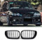 Jinpengyong E46 Kühlergrill Passend für BMW 3er E46 4 Door 2002-2005 LCI Facelift Grill Nieren Glanz Schwarz Doppelsteg Sport Kühlergrill (Nicht geeignet für 2 Türen)(For 3er E46 4D 2002-2005 LCI)