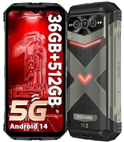 DOOGEE VMAX Plus Móvil irrompible Android 14, 36GB + 512GB, 22000mAh 33W, Cámara 200MP+Visión Nocturna, 6.58 FHD+120Hz, Dimensity 7050 Telefono Movil Resistente 5G, IP68IP69K/NFC/WiFi6/Huella-2024