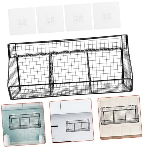 FUNOMOCYA Wandkorb Aus Metall Für Küche Drahtkorb Zur Aufbewahrung Von Obst Und Gemüse Praktischer Hängedrahtkorb Mit Platzsparendem Design