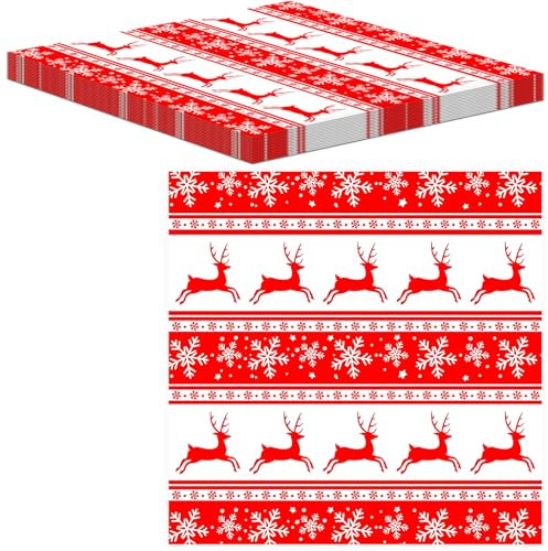 MORAINJAY 100 Blätter Backpapier, Wachspapier, käsepapier, Deli Papierblätter, Butterbrotpapie, BurgerPommes, Umweltfreundliches Lebensmittel Einpackpapier weihnachten (30x30 cm)