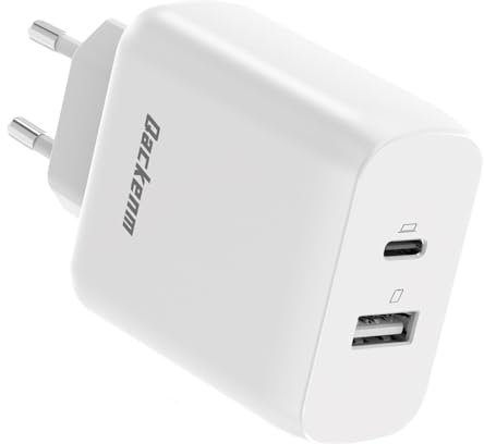 Qackenm 65W USB C Ladegerät, PPS GaN USB C Netzteil, 2-Port Schnellladegerät für MacBook Pro/Air, iPhone 16/16 Pro/15/14/13/iPad/AirPods, Dell XPS 13, Galaxy S24, Steam Deck (White, Ohne Ladekabel)