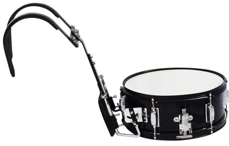 HDYNUZ Marschtrommel, Snare-Drum-Set aus Edelstahl und Korpus aus Ahornholz, für Schüler-Snare-Drum Einer Marschschulband(14inch)