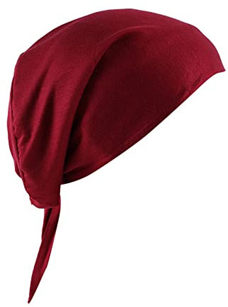 High Ponytail Cap Large Persönliche Kappe Rot Muslimisches elastisches für Damen, ethnischer Hijab, einfarbig, verstellbar, Kappe, Röhrenkappe, Mütze Damen Dünn Grün Mütze Damen Dünn (J, One Size)