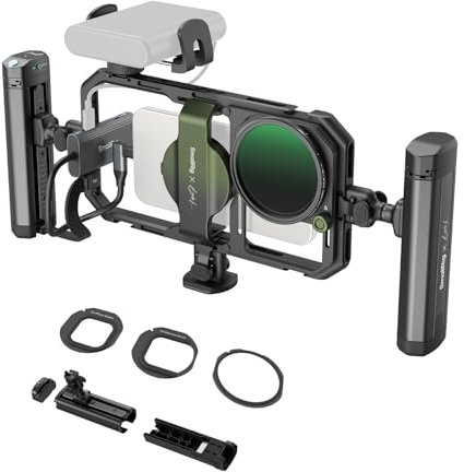 SMALLRIG x Brandon Li All-in-One-Videokit für Mobilgeräte, universelles Video-Rig-Kit aus Aluminium mit Schnellverschluss und 67-mm-VND-Filter für M.2-SSD, für iPhone, für Samsung, für Pixel – 4596