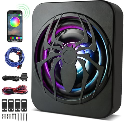Tiusone - TIU-1 10-inch 700W Car Subwoofer with High/Low Level Input LED Light, Black
